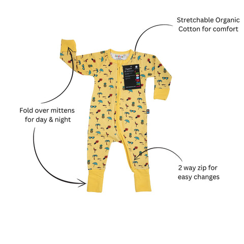 New Born to 2 years unisex organic cotton baby rompers