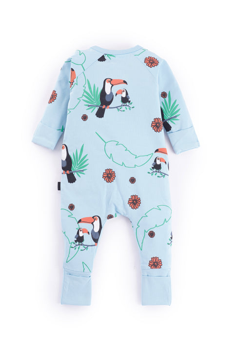 Organic Cotton Full Sleeves Bird Print Romper For Baby Boy & Baby Girl