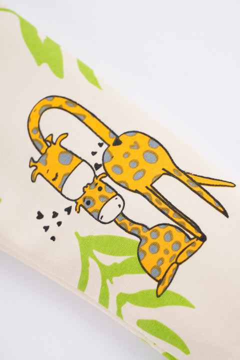 Girls Premium Elastic Waist Skinny Fit Printed Leggings Giraffe White Print