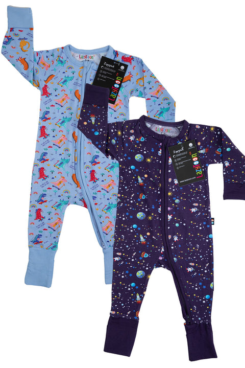 Boys Girls Full Sleeves Romper printed - Blue