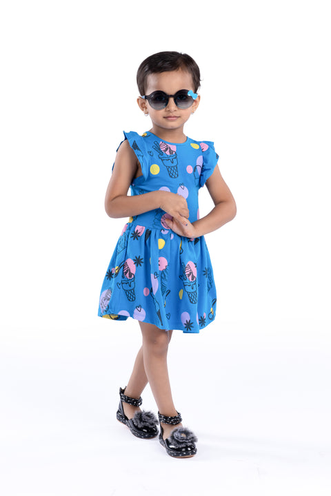 Organic Extra Soft Cotton Half Sleeves Frocks / Dress for Girls