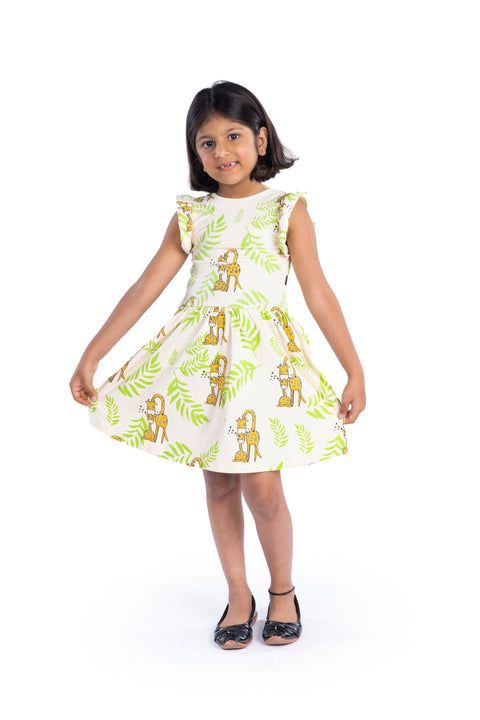 Premium Organic Cotton Half Sleeves / Ruffle Sleeves Frocks / Dress for Girls